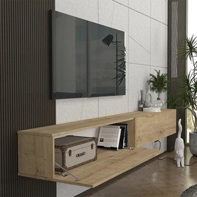 Έπιπλο τηλεόρασης επιτοίχιο Espanse Megapap χρώμα sapphire oak 241,8x31,7x30εκ.