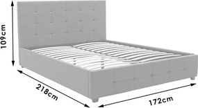 Κρεβάτι Roi pakoworld 160x200 PU λευκό ματ + αποθηκευτικό χώρο
