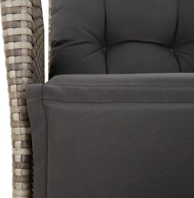 vidaXL Σετ Τραπεζαρίας Κήπου 7 τεμ. Γκρι Συνθ. Ρατάν με Μαξιλάρια