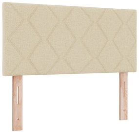 vidaXL Κρεβάτι Box Spring με Στρώμα σε Κρεμ, 90 x 200 εκ, Ύφασμα