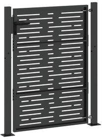 vidaXL Πύλη Κήπου Μαύρο 105 x 125 cm Ατσάλι με Επικάλυψη Πούδρας