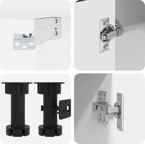 vidaXL Μονάδα κουζίνας LUCCA 8 pcs Μαύρο Επεξεργασμένο Ξύλο