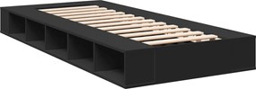 vidaXL Πλαίσιο Κρεβατιού Μαύρο 100x200 εκ. Επεξεργ. Ξύλο