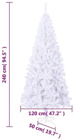 vidaXL Χριστουγεννιάτικο Δέντρο Τεχνητό Λευκό L 240 εκ.