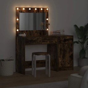 vidaXL Τραπέζι περιποίησης με συρτάρι 2 pcs Καφέ Επεξεργασμένο ξύλο