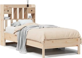 vidaXL Κρεβάτι Βιβλιοθήκη Χωρίς Στρώμα 75x190 εκ Μασίφ Ξύλο Πεύκο
