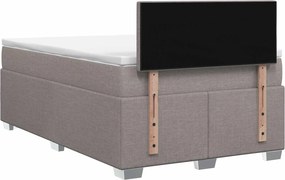 vidaXL Κρεβάτι box spring με στρώμα Taupe 120 x 190 cm Ύφασμα