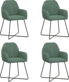 vidaXL Καρέκλες φαγητού 4 pcs Βελούδο Θαλασσί 55 x 50 x 84 εκ.