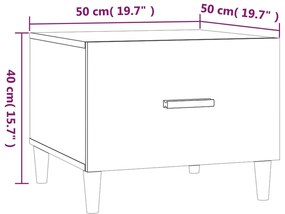 Τραπεζάκια Σαλονιού 2 τεμ. Λευκά 50x50x40 εκ Επεξεργασμένο Ξύλο - Λευκό