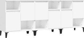 vidaXL Ντουλάπια 3 τεμ. Λευκό 60x35x70 εκ. Επεξεργασμένο Ξύλο