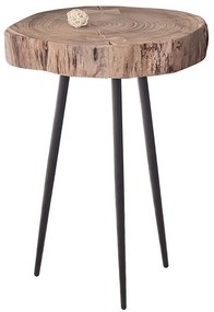 WOODWELL ΕΑ7104,3PATEL Τραπεζάκι Σαλονιού Καθιστικού, Μέταλλο Βαφή Μαύρο, Ξύλο Ακακία Φυσικό +/-33x32x30cm ΕΑ7104,3