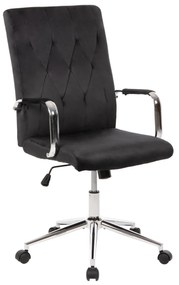 OFFICE CHAIR JOSEF  BLACK VELVET-INOX BASE 58x61x105-113Hcm.