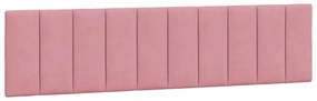 vidaXL Κρεβάτι με Στρώμα Hanko Ροζ 200x200 εκ. Βελούδινο