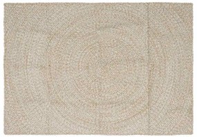 vidaXL Χαλί Φυσικό και Λευκό 120 x 170 cm Γιούτα