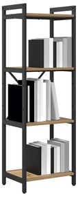 vidaXL Βιβλιοθήκη artisan δρυς 40 x 30 x 118 εκ Ξύλο και Χάλυβας