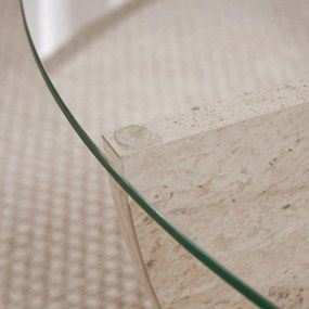 Τραπεζάκι Σαλονιού Τραβερτίνη LIYA 90x90x30