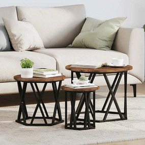 vidaXL Κομοδίνο Μονάδας 3 pcs Καπνιστό Δρύς