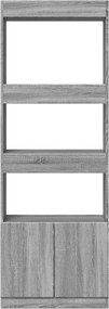 vidaXL Ντουλάπι Γκρι Sonoma 63x33x180 εκ. από Επεξεργασμένο Ξύλο
