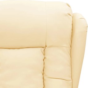 vidaXL Πολυθρόνα Ανακλινόμενη Ηλεκτρική Κρεμ από Συνθετικό Δέρμα