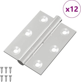 vidaXL Άξονας 12 pcs Ασημί 50 x 38 x 1,3 χλστ Ατσάλι