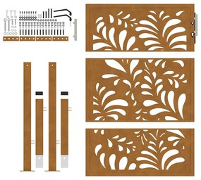 vidaXL Πύλη κήπου 105x130 cm από χάλυβα με κυματοειδές σχέδιο