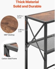 VEVOR Narrow Console Sofa Table Couch Table 3-Tier for Entryway &amp; Living Room