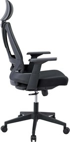 BF8750 Πολυθρόνα Γραφείου Διευθυντή, Mesh Μαύρο, Ύφασμα Μαύρο   1τμχ