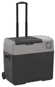 vidaXL Ψυγείο με Ρόδες και Λαβή Μαύρο/Γκρι 40 Λ. από Πολυπροπυλένιο