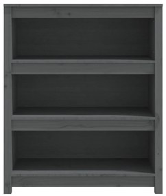 vidaXL Βιβλιοθήκη Γκρι 80x35x97 εκ. από Μασίφ Ξύλο Πεύκου