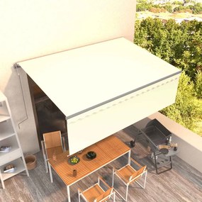 vidaXL Τέντα Συρόμενη Αυτόματη με Σκίαστρο Κρεμ 4 x 3 μ.