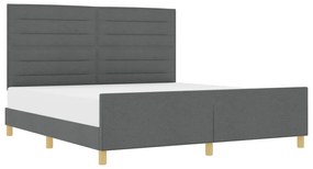 vidaXL Κρεβάτι Σκελετός Σκούρο Γκρι 180x200 εκ. Υφάσματος