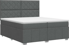 vidaXL Κρεβάτι box spring με στρώμα Σκούρο Γκρι 200 x 200 cm Ύφασμα