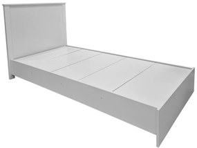 Κρεβάτι Athos pakoworld σε λευκή απόχρωση 90x190εκ