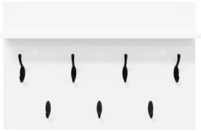 vidaXL Τοίχου Κρεμάστρα Λευκό 60 x 40 x 12 cm Επεξεργασμένο ξύλο