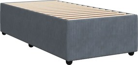 vidaXL Κρεβάτι Boxspring με Στρώμα Σκούρο Γκρι 90x200 εκ. Βελούδινο