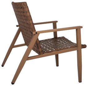 ΠΟΛΥΘΡΟΝΑ ΜΕΤΑΛΛΟ ΟΨΗ ΞΥΛΟΥ &amp; RATTAN ΔΕΡΜΑ-LOOK 63,5x75,5x77εκ.HM5868.01