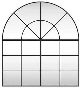 vidaXL Καθρέφτης Τοίχου Αψίδα Μαύρος 100 x 110 εκ. από Σίδερο