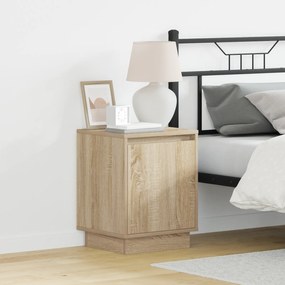 vidaXL Κομοδίνο με LED Φωτισμό Sonoma Oak 39x34,5x50 εκ