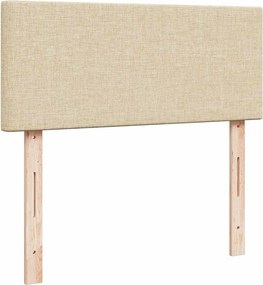 vidaXL Κρεβάτι Boxspring με Στρώμα Κρεμ 120x190 εκ. Υφασμάτινο