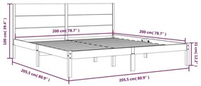 vidaXL Σκελετός Κρεβ. Χωρίς Στρώμα Λευκό 200x200 εκ Μασίφ Πεύκο