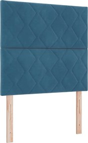 vidaXL LED κεφαλάρι Σκούρο Μπλε 90 cm Τεχνητό Δέρμα