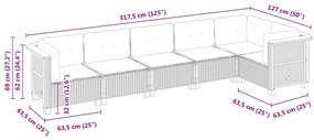 vidaXL Σετ Καναπέ Κήπου 6 τεμ. Μπεζ Συνθετικό Ρατάν με Μαξιλάρια