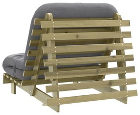 Καναπές Κρεβάτι Futon/Στρώμα 90x206x11 Εμποτισμένο Ξύλο Πεύκου - Καφέ