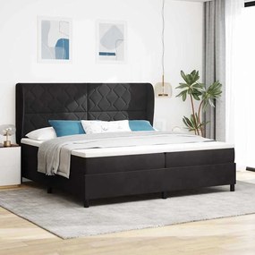 vidaXL Κρεβάτι με ελατήρια με στρώμα Μαύρο 200 x 200 cm Βελούδο