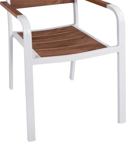 ΠΟΛΥΘΡΟΝΑ ΑΛΟΥΜΙΝΙΟΥ SAGA ΛΕΥΚΗ ΜΕ POLYWOOD HM5127.01 55x56x85Υ εκ.