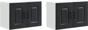 vidaXL Πάνελ πλυντηρίου πιάτων Kalmar 2 pcs Μαύρο Επεξεργασμένο Ξύλο
