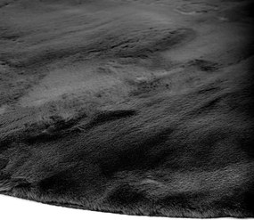 Στρογγυλό Χαλί Γούνινο (Φ120) Βιοκαρπέτ Cloud R01 Black
