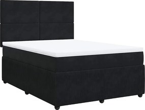 vidaXL Κρεβάτι Boxspring με Στρώμα Μαύρο 160x200 εκ. Βελούδινο