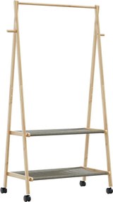 vidaXL Ράφι ρούχων με ράφια και ρόδες 96x45,5x155,5 cm Μπαμπού