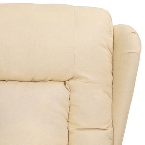vidaXL Πολυθρόνα Ανακλινόμενη Κρεμ Υφασμάτινη